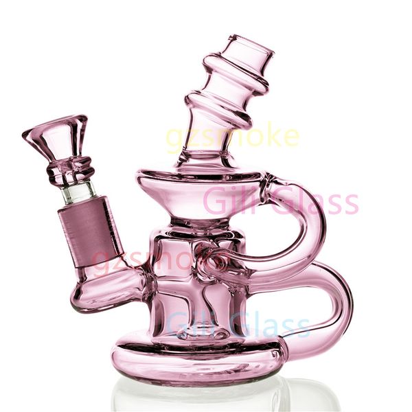 

Малый Bongs Двойной Ресайклер Бонг Mini Vortex Эффект Dab трубы горелки Курительные трубки Лучшие качества барботажного нефтяные вышки Торнадо кальян с чашей