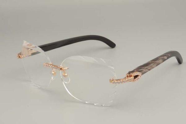 

2019 new fashion high-grade carved glasses frame 8300817 diamond series black / black flower / mixed horn glasses frame, 58-18-140mm, Silver