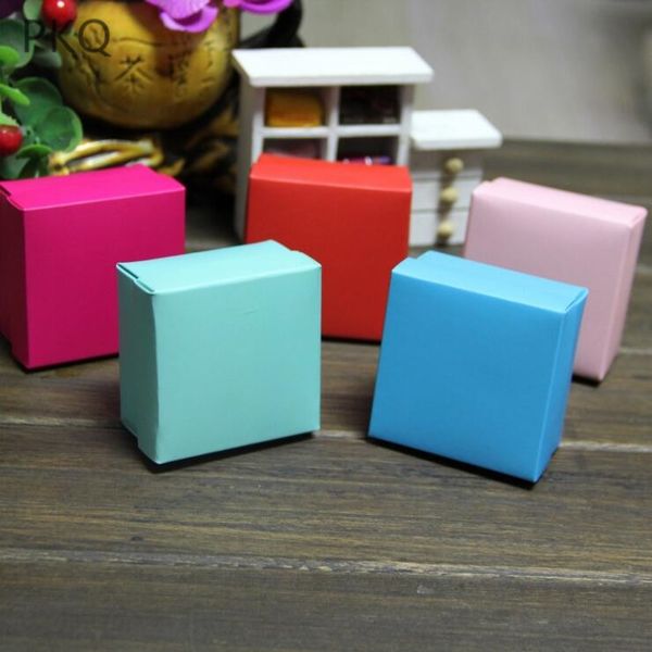 

10pcs 6.5*6.5*3.8cm solid color square gift box small candy box handmade soap jewelry packaging
