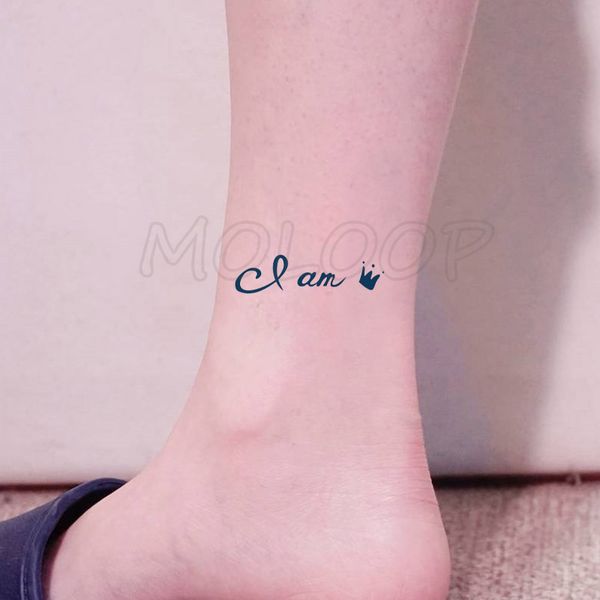 

waterproof temporary tattoo stickers wrist crown letters tattoo small size tatto flash tatoo fake tattoos for man girl women