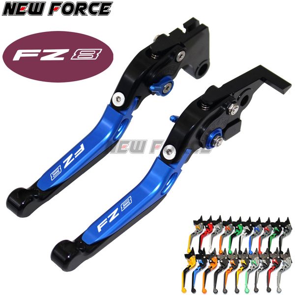 

laser logo fz8 black adjustable cnc folding extendable motorcycle brake clutch levers for yamaha fz8 2011 2012 2013 2014 2015