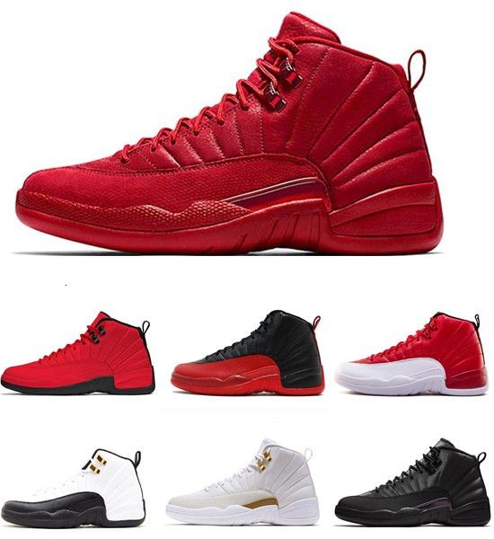 

red quality 12 12s ovo white gym michigan dark grey men basketball shoes taxi blue suede flu game cny sneakers with box