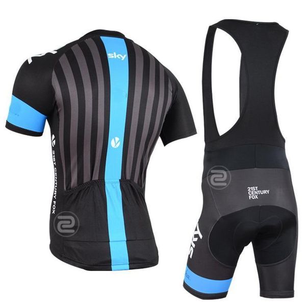 

2020 2015 sky pro team black s030 short sleeve cycling jersey summer cycling wear ropa ciclismo +bib shorts 3d gel pad set size :xs -4xl, Black;red