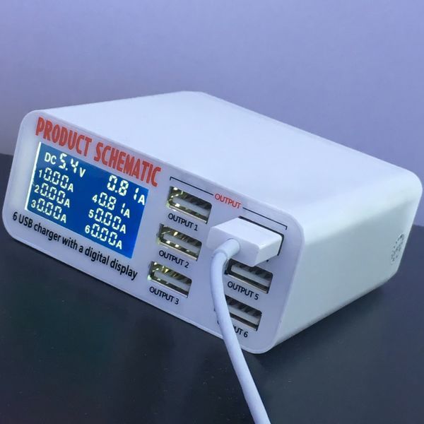 

quick charge 3.0 smart usb charger hub led display fast charging power adapter socket wall charger mobile phone tablet charger