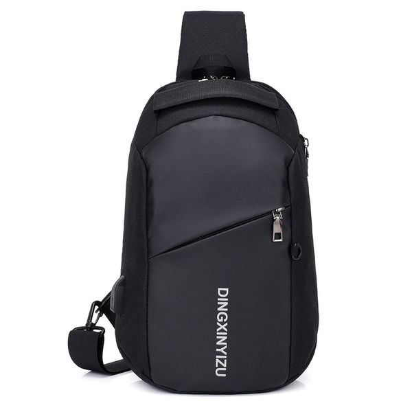 

2019 multifunction chest bag crossbody bags men usb charging chest pack short trip messengers water repellent shoulder bag male