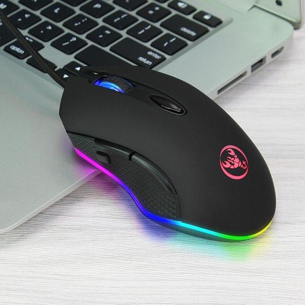 

new gaming mouse 4800dpi programmable rgb backlit usb computer optical mouse wired gamer lapfor pc b4z6