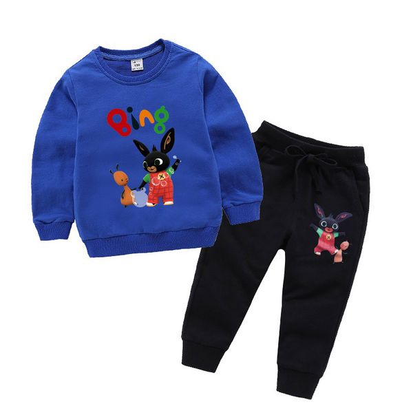 

bing bung clothes set kids tracksuit boys sport suit girls teen long sleeve sweatshirt hoodies pants 2pcs set, White