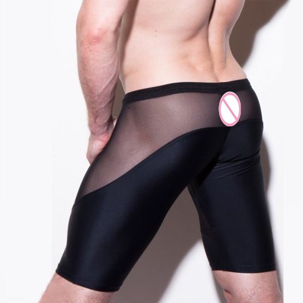 

jqk men's underwear yarn high elastic ultra-thin fabrics transparent man pants shapers, Black;brown