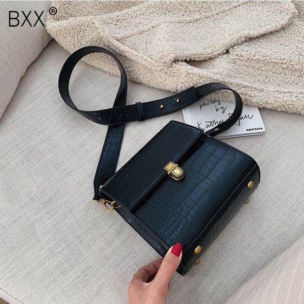 

bxx] камень шаблон pu кожа crossbody сумки для женщин 2019 марка сплошной цвет малый плеча сумка женская сумочка hi970