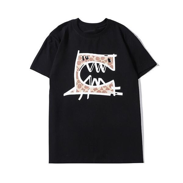 

новые дизайнерские tshirts мужские с узорами летние пуловер мужчины футболки с буквами роскошные мужчины женщины верхняя одежда черный белый, White;black