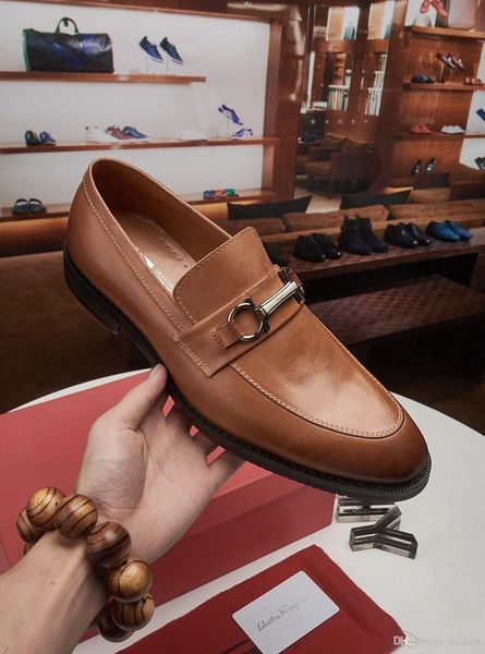 

20ss brands business formal luxury men dress shoes comfortable fashion casual leather shoes italy office men loafers yetc4, Black