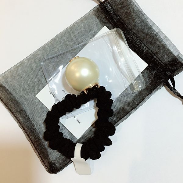

3cm super good quality c letter hair rope with stamps,handmade big pearl hair ring head rope hair ball head rubber band headdress party gift, Pink