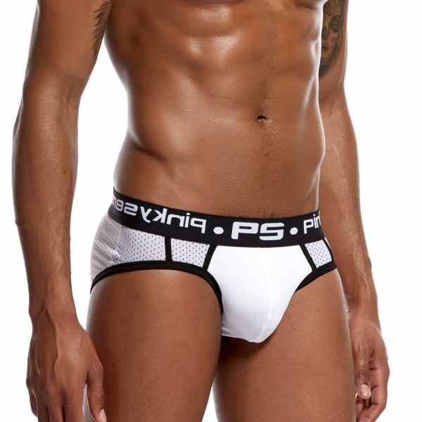 

pinky senson brand solid modal men underwear mesh qucik-dry breathable, Black;white