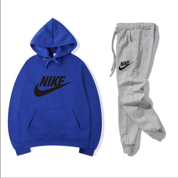 

новая мода мальчик дизайнера спортивная одежда вскользь nιke унисекс спортивной одежды мужчин женщин балахон бренд костюм высокого качества, Gray