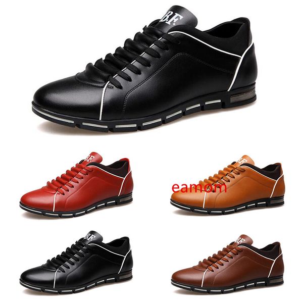 

2020 sale men casual leather shoes black red chestnut light blue fashion mens sneakers flat shoe outdoor walking size 40-45 #21