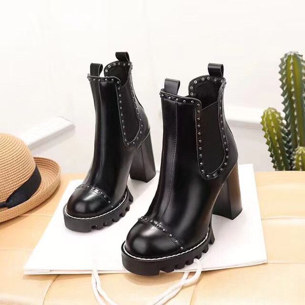 

fashion womens martin boots for women leather and heavy-duty soles comfortable breathable with high 5cm ladies ankle boots a10, Black