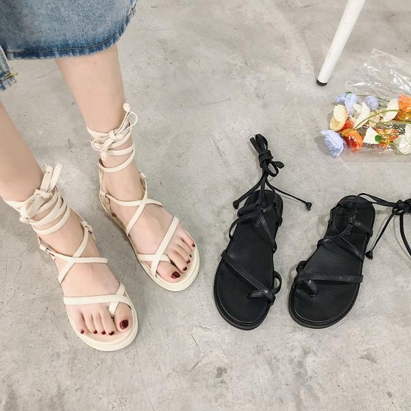 

soft female sandal wedge low sandals woman leather cross-shoes clear heels 2020 summer comfort shoes for women ladies on, Black