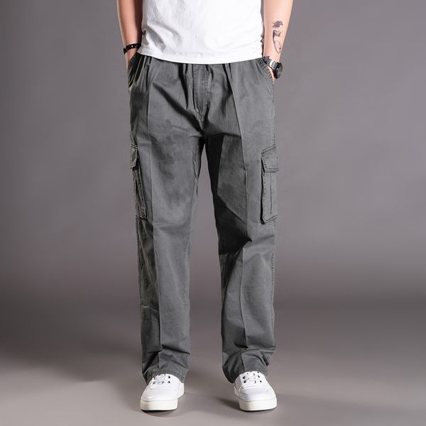 

kancoold pants loose elastic waist men pants men's casual fashion plus size outdoors sports trousers long pant nov7, Black