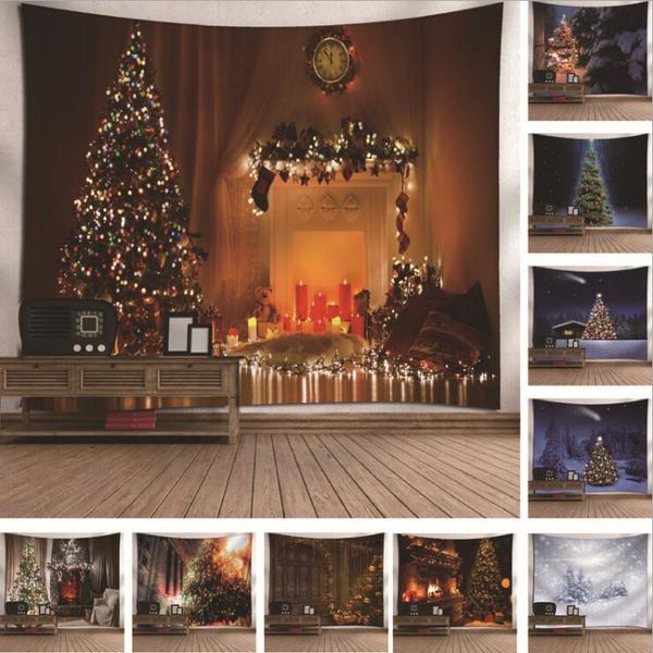Hot Christmas Tree Home Hanging Cloth Towel Background Cloth Decoration Tapestry Dormitory Living Room Wall Bedside Hanging Cloth Tablecloth