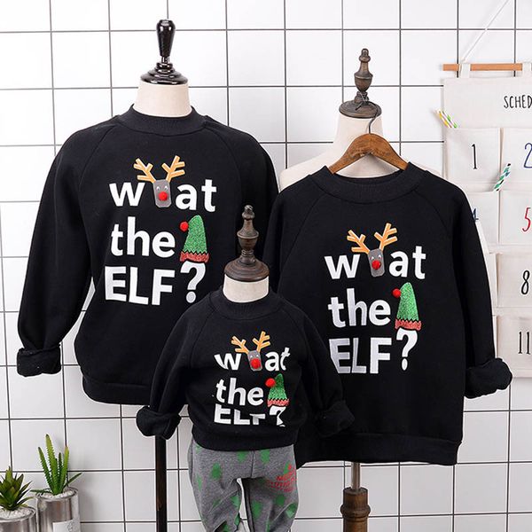 

family matching outfits new year sweater father mother children men women warm shirt, Blue
