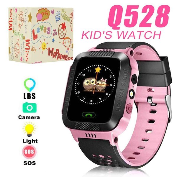 Kinder Q528 Smart Watch Wateproof LBS Tracker SmartWatches SIM-Kartensteckplatz mit Kamera SOS-Voice-Chat Smartwatch für Smartphone
