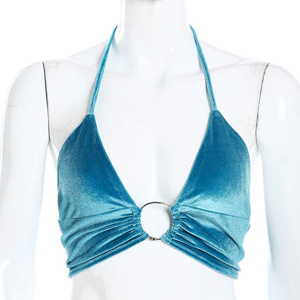 

женщины сексуальная растениеводство топы лук жилет твердые спинки холтер рукавов топы лето бархат тройники уличная танк, White