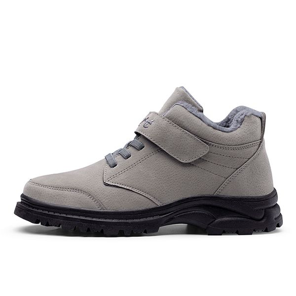 

winter men snow boots casual warm comfortable plush ankle boots popular no-slip couple cotton mens size 35-44, Black