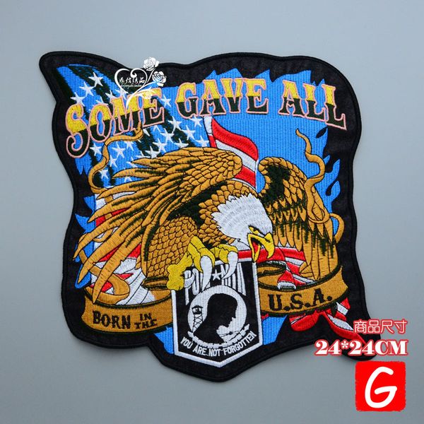 

gugutree embroidery big eagle letter patch animal patches badges applique patches for clothing dx-111, Black