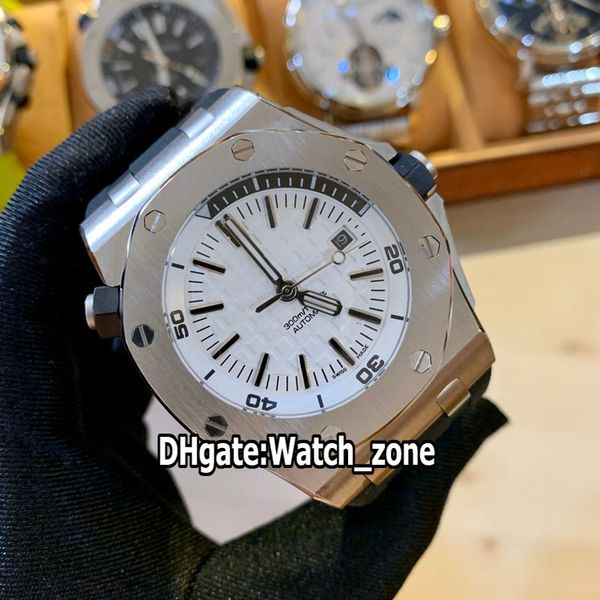 

diver new steel case royal 15710st.oo.a002ca.02 white square dial asian 2813 automatic mens watch rubber sport watches watch_zone 2 color, Slivery;brown