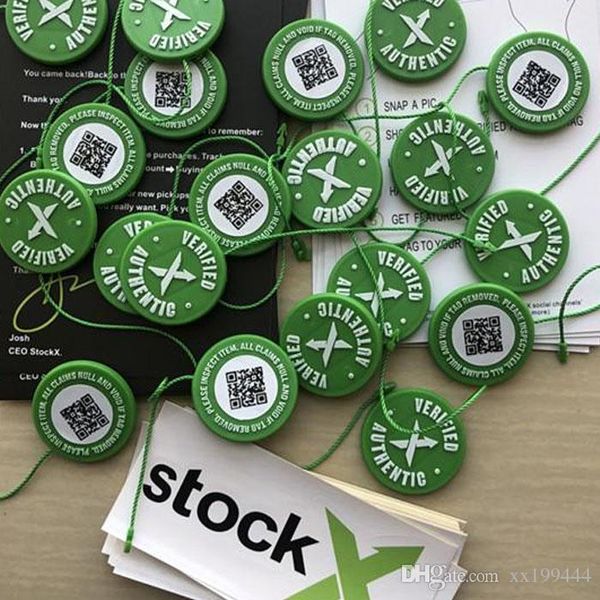 

2020 og código qr stock x etiqueta verde auténtica