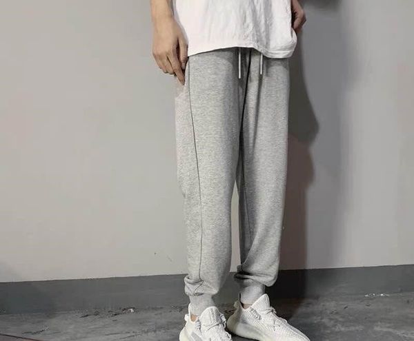 

2020 new fj326018 autumn men's casual sweatpants solid high street trousers men joggers men's pants, Black