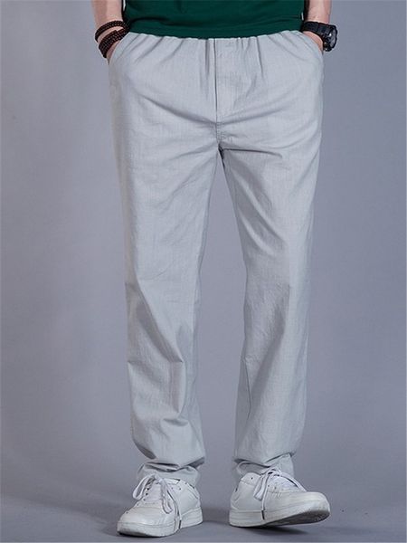 

joggers pants men new cotton casual fashion summer loose straight stretch elastic solid male trousers plus size m-5xl ds50348, Black