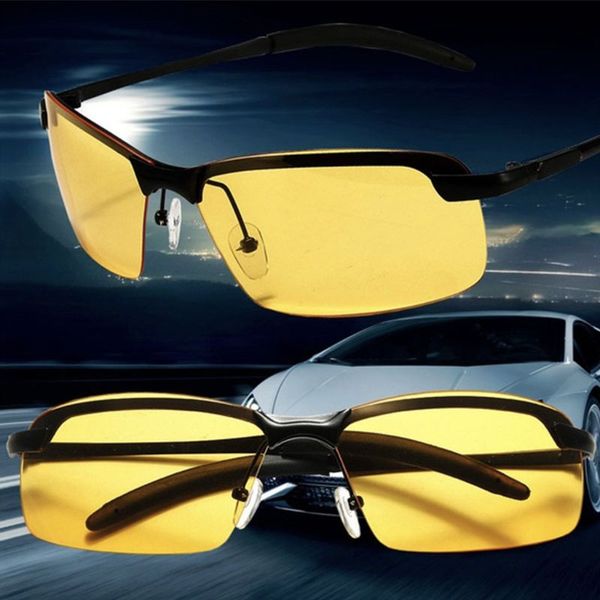 

men polarized driving sunglasses night vision glasses goggles reduce glare, Silver