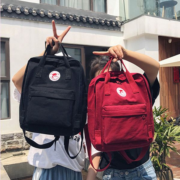 

japanese cute ins street casual harajuku vintage sweet large-capacity backpack summer new female solid color college backpack