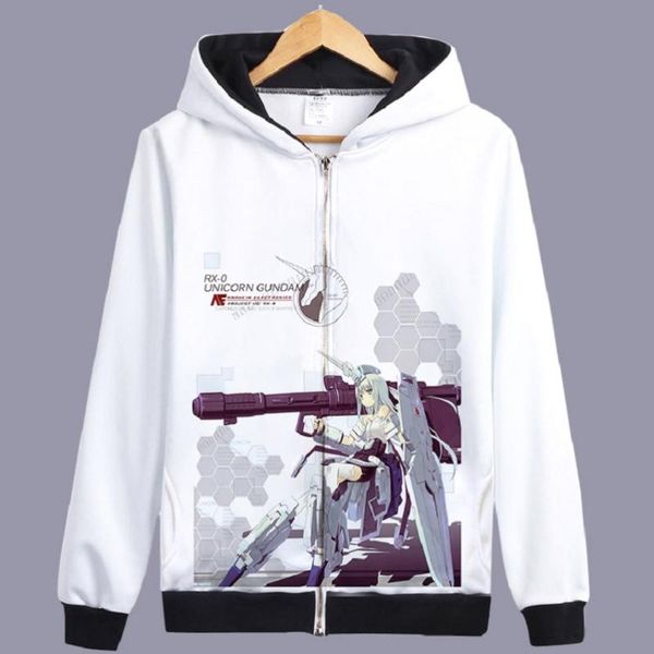 

унисекс аниме гандам куртка с капюшоном уц мобильный воин гандам повседневная молнии с капюшоном толстовка с капюшоном кардиган, Black