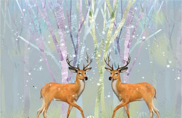 

3d wallpaper custom p mural hand painted elk euro art tv background wall murals wallpaper for walls 3 d