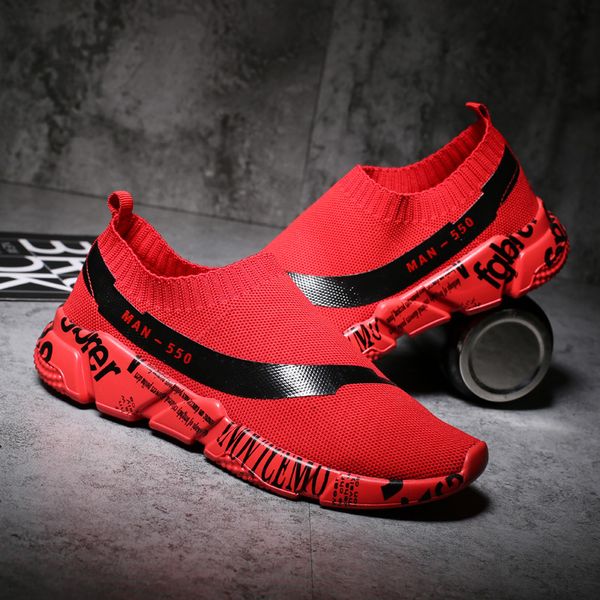 

men running shoes men outdoor socks sneakers male breathable sport soft barefoot shoes knitted footwear zapatos de hombre, Black