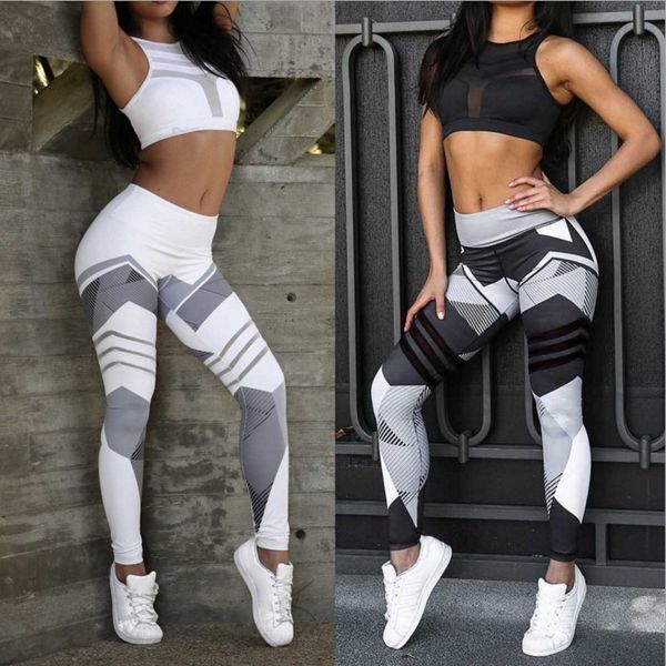 

print sporting leggings for women fitness clothing high waist workout pants jeggings quick dry activewear female leggings 3037, Black
