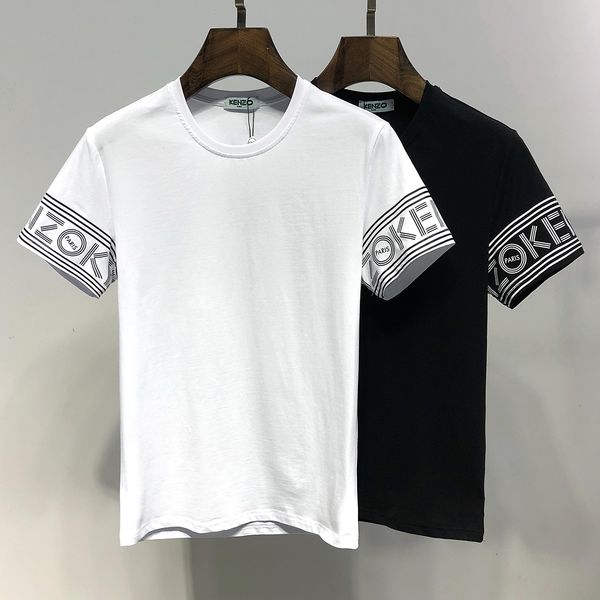 

New tyle lei ure men 039 hort leeved t hirt cotton leeve ha triped olid color men tee 2019 ummer fa hion t hirt, White;black