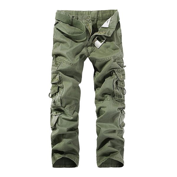 

2020 men's cargo pants casual loose multi pocket pants long trousers for men camo joggers plus size, Black
