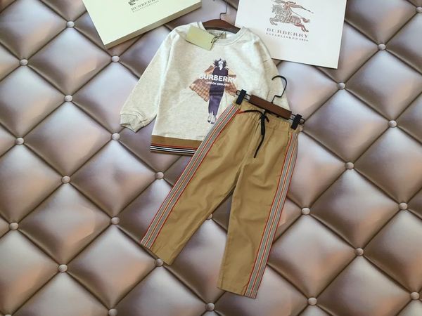 

2019 new children's long sleeve two-piece suit190810#018, White