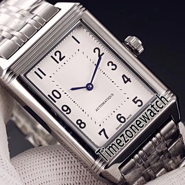 

new reverso classic medium thin 2548120 miyota 8215 automatic mens watch steel case white dial stainless steel bracelet timezonewatch e26b2, Slivery;brown