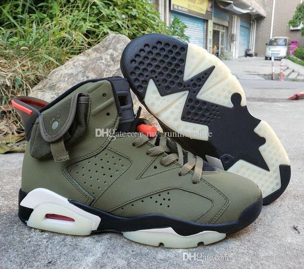 

designer travis 6s medium olive mens basketball shoes black infrared 6 bred cactus jack unc tinker black wheat sports trainers sneakers