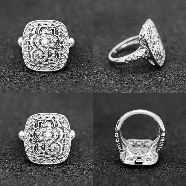 

luxurious ma'am originality copper plating white womens ring silver jewelry infinity rings wholesale blue z