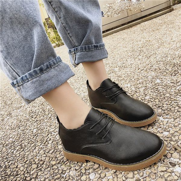 

women ladies short boots fashion retro womens casual tassel low-heele lace-up non-slip roman spring autumn shoes short boots, Black
