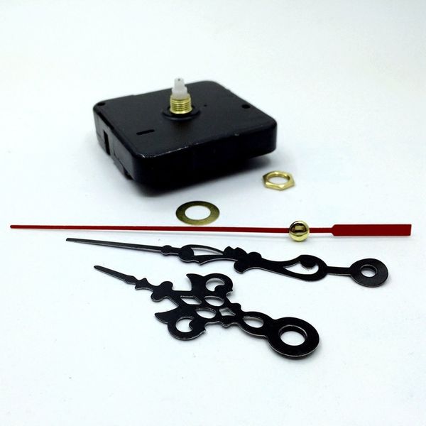 

новый дизайн diy кварцевые часы движение механизм длинные шпинделя красные руки ремонта diy kit set home black аксессуары часы