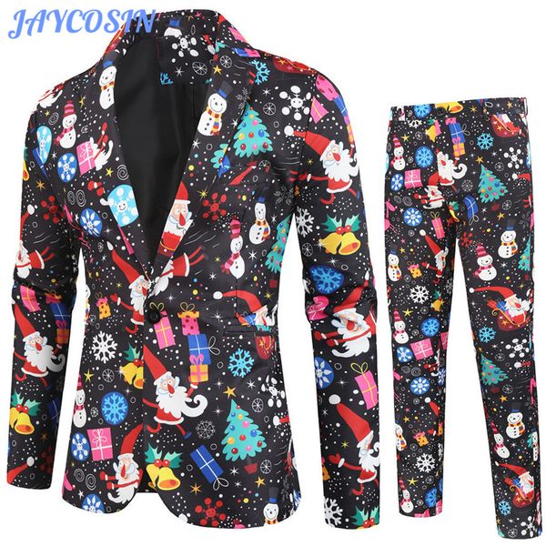 

jaycosin men clothes 2019 winter christmas suit men suits for wedding fashion long sleeve costume jacket pants blazer homme 1123, White;black