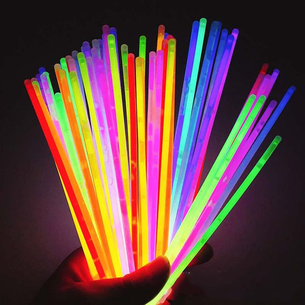 

100pcs/lot color fluorescence light glow in the dark stick party supplies glow sticks bracelets kids light up toys wedding decor