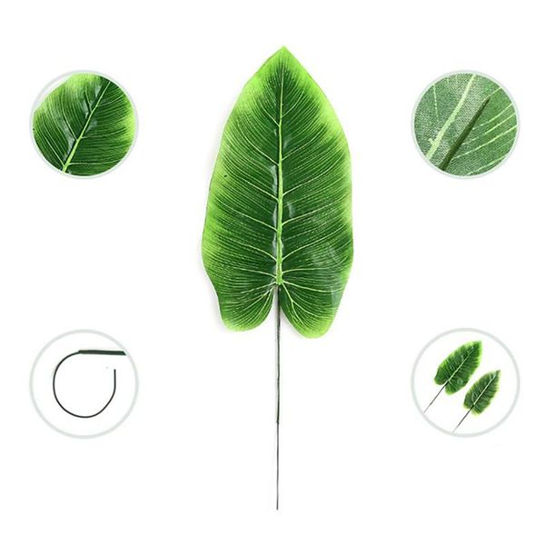 

20pcs realistic artificial plant fake banana leaf diy flower arrangement vivid garden ornament home decoration supplies