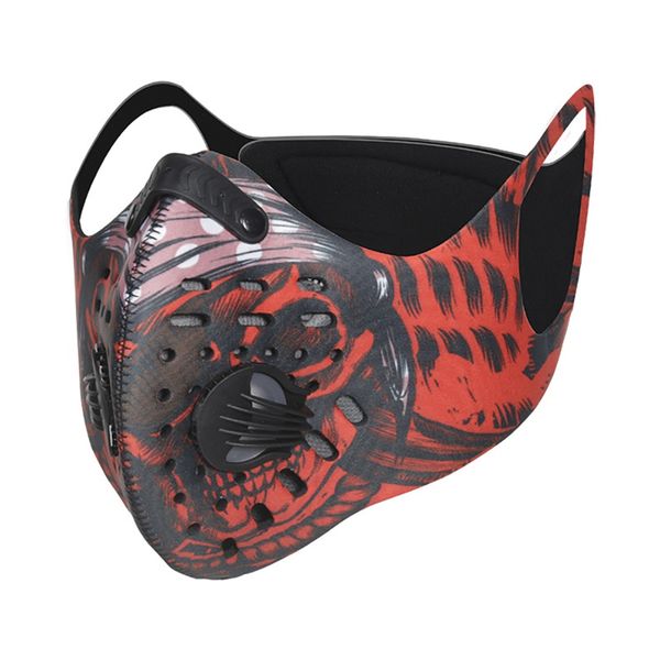 

cycling face mask skull windproof printed breathable comfortable mouth masks protection outdoor sportswear accessories, Black